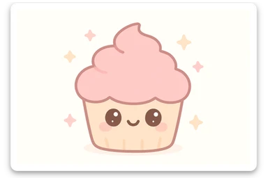 cupcake with pink icing sticker
