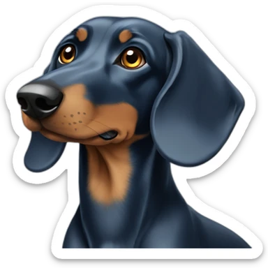 perro blue daschund perfil de pie sticker