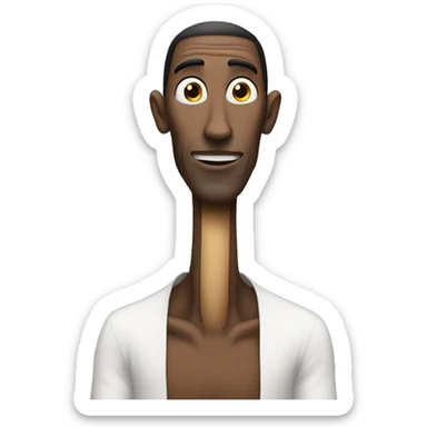 Man with a very long neck sticker