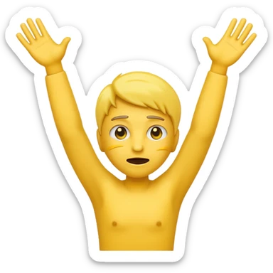emoji unhappily surrendering with arms up sticker