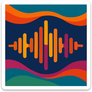 vibrant toon style illustration of a sound wave sticker