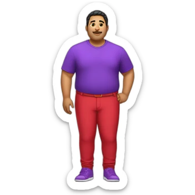 Fat latino Guy with red pants and purple shoes sticker