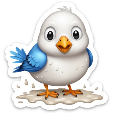 Bird pooping sticker