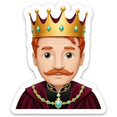 elderly red-haired princes with crown mustace. dark outfit sticker