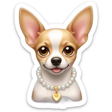 Chihuahuas con un collar de perlas llorando sticker