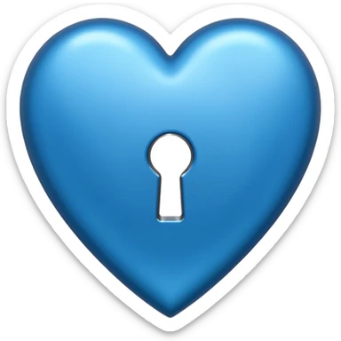blue heart with a keyhole sticker