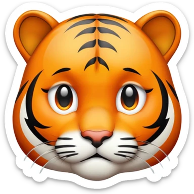 cute tiger crying with tears, sad face sticker