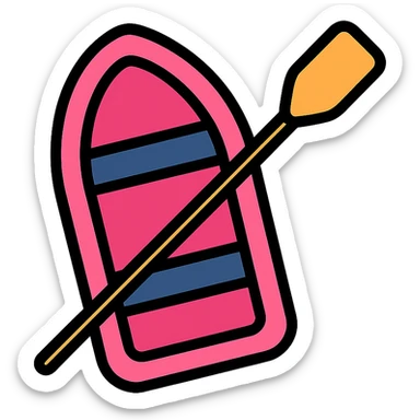 pink rowing boat sticker