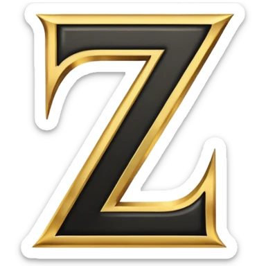letter Z in black and gold sticker