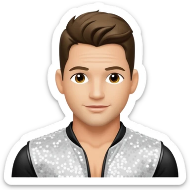 Jeff Timmons from 98 Degrees with white sequin outfit sticker