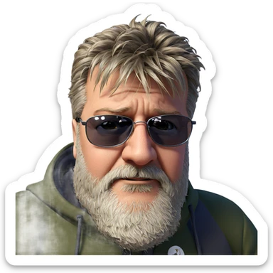 casual portrait of a man sticker