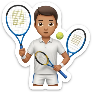 male tennis player sticker