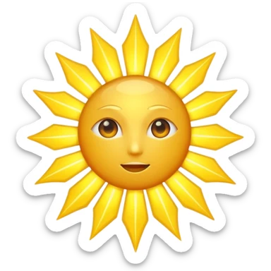 A large, bright sun, with an intense yellow center and golden rays all around, illuminated and vibrant.
Prompt: “A radiant golden sun, with long, bright rays all around, an intense yellow center, sticker