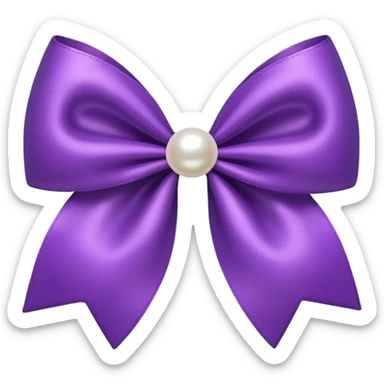 Purple bow with pearl sticker