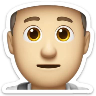 tim robinson wearing a grey fedora with a grey flap on the back white shirt only looking scared and sad 3 quarter angle sticker