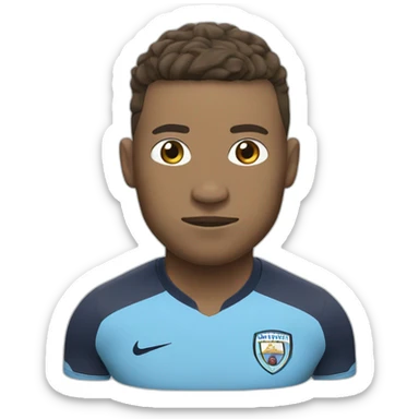 manchester city player tackling big head sticker