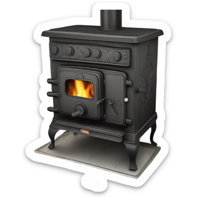 Vintage wood burning stove sticker