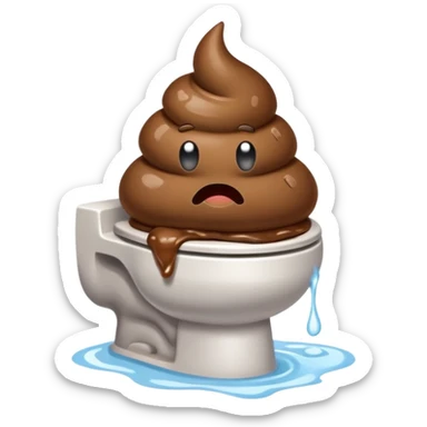 Poop coming up from toilet sticker