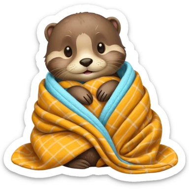 otter in a blanket sticker