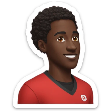 hyper realistic marques brownlee in red tshirt sticker