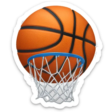 A basket ball in mid air  sticker
