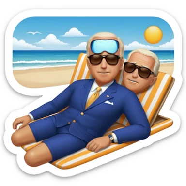 joe biden on the beach sleeping with big z's sticker