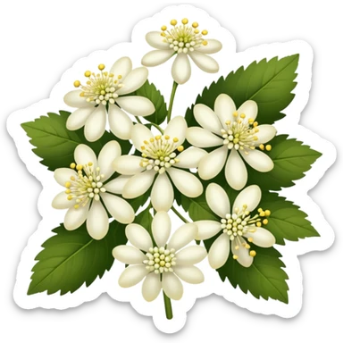 Elderberry white flower sticker