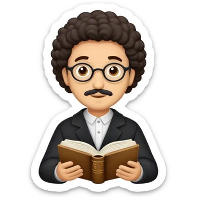 Chico moreno pelo rizado leyendo la biblia  sticker