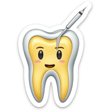 Tooth extracted holded by tweezer sticker