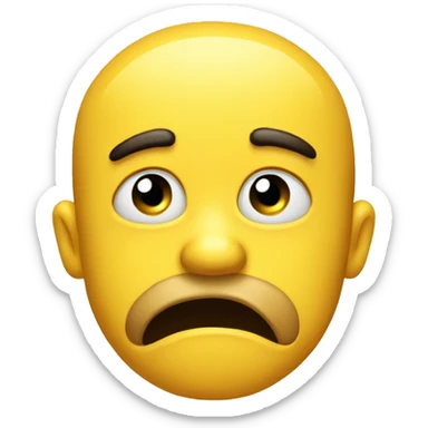 Yellow confused upset emoji sticker