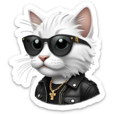 Cat dressed like ozzy osbourne sticker