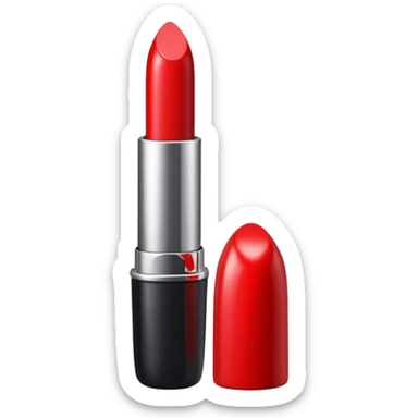 lipstick bullet, polished silver chrome, sexy beauty symbol sticker