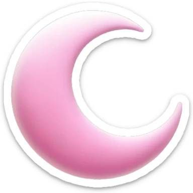 Pink crescent moon with clouds around it  sticker