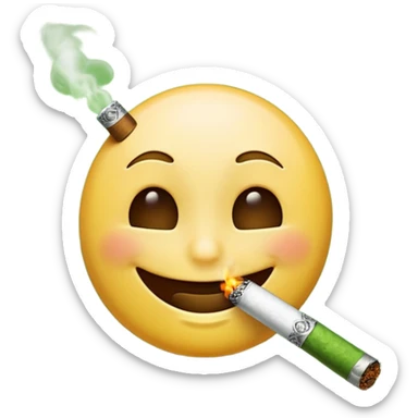 Emoji smoking a blunt sticker