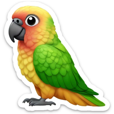 red factor pineapple green cheek conure sticker