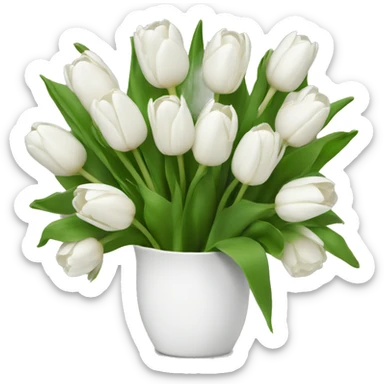 white tulip bouquet  sticker