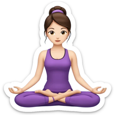 yoga women elegant and brunette hair sticker