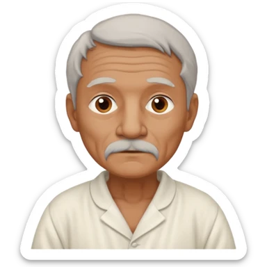 An old French man made of clay and wearing a white nightgown sticker