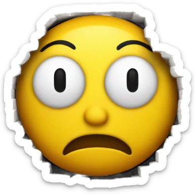 unhappy smiley hiding behind a horizontal brick wall sticker