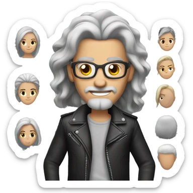 Harley biker grey  hAIR  sticker