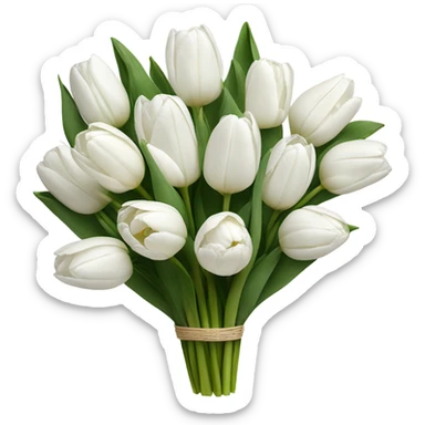 white tulip bouquet  sticker