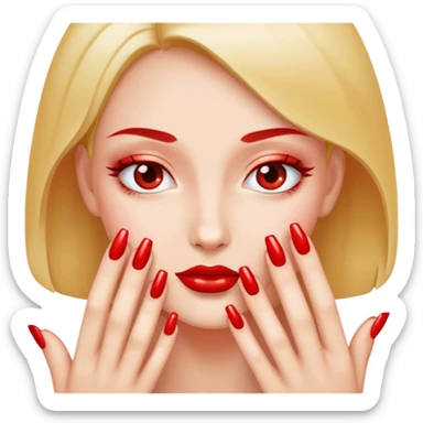 Manicure red nails sticker