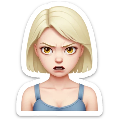 Crossing necks by neck angry girl sticker