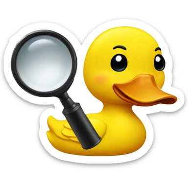 investigator yellow duck with a magnifying glass sticker