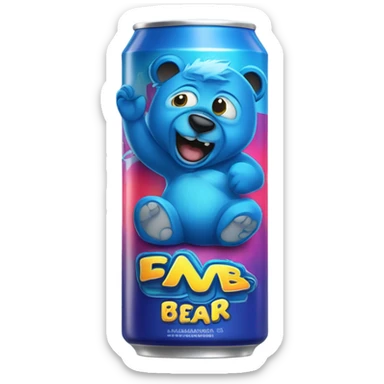Blueberry Bear on an Energy Drink can sticker