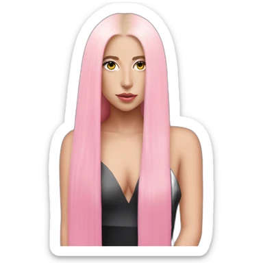 Lady Gaga On Chromatica,pink long straight hair sticker