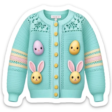 pastel crocheted easter cardigan sticker