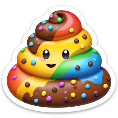 Rainbow poop Chocolaty  sticker