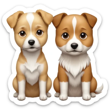 blonde shizu dog sitting next to jack rassel dog sticker