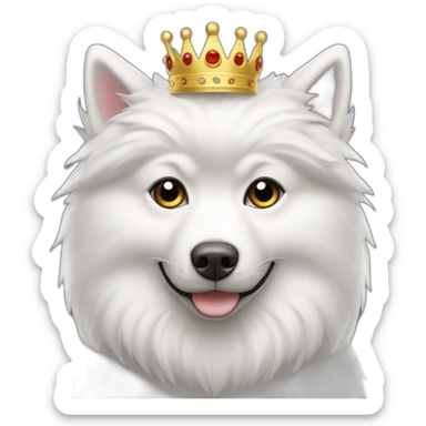 Spitz nain blanc avec couronne sticker